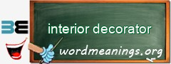 WordMeaning blackboard for interior decorator